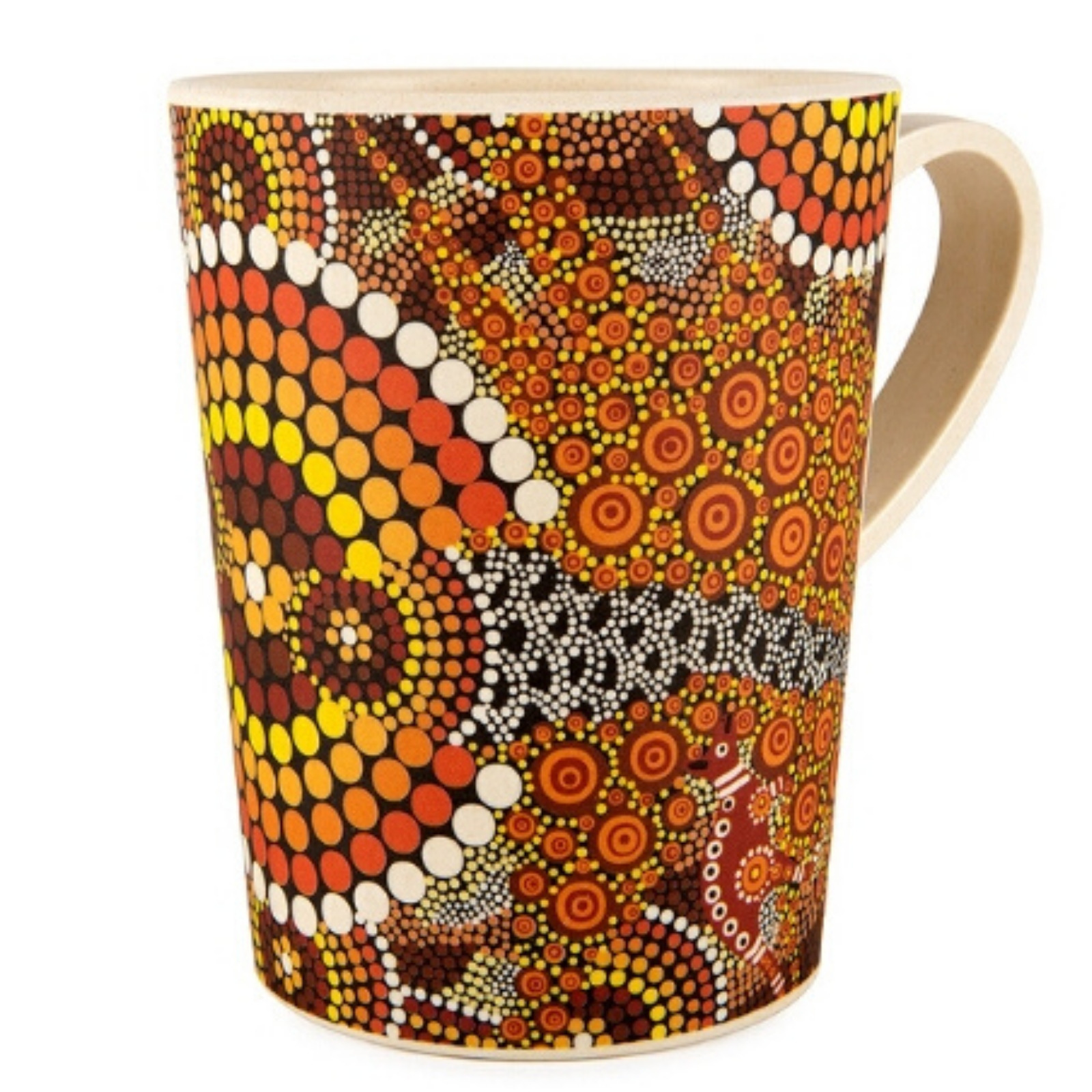 Colin Jones Colours of the Land Design Coffee Cup Bamboo Aboriginal Design 
