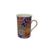 Coffee Mug Aboriginal Design - Water Dreaming Design - Evelyn Nangala Robertson