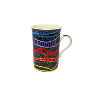 Coffee Mug Aboriginal Design - Gudhu Galba (Rainbow River) Design - Jedess Hudson  