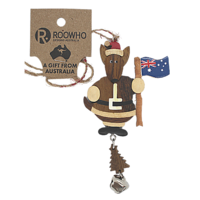 XMAS ROO ORNAMENT AUST FLAG AND BELL