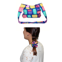 Cross Body Bag & Hair Scrunchie Aboriginal Design - Gogo Wundu (Water Forest Country) - Jedess Hudson