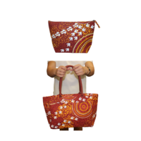 Midi Tote Bag & Comsetics Bag Aboriginal Design - Dry Design - Luther Cora