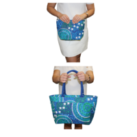 Midi Tote Bag & Comsetics Bag Aboriginal Design - Wet Design - Luther Cora