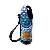Water Bottle Cooler Aboriginal Design  - Colours of the Reef Design -  Colin Jones