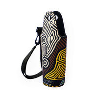 Water Bottle Cooler Aboriginal Design  - Fire Country Dreaming Design - Theo (Faye) Nangala Hudson