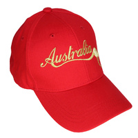 Cap Australia- Red Gold Roo Design