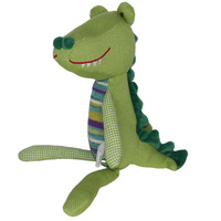 Plush Toy Crocodile - Green/Stripe